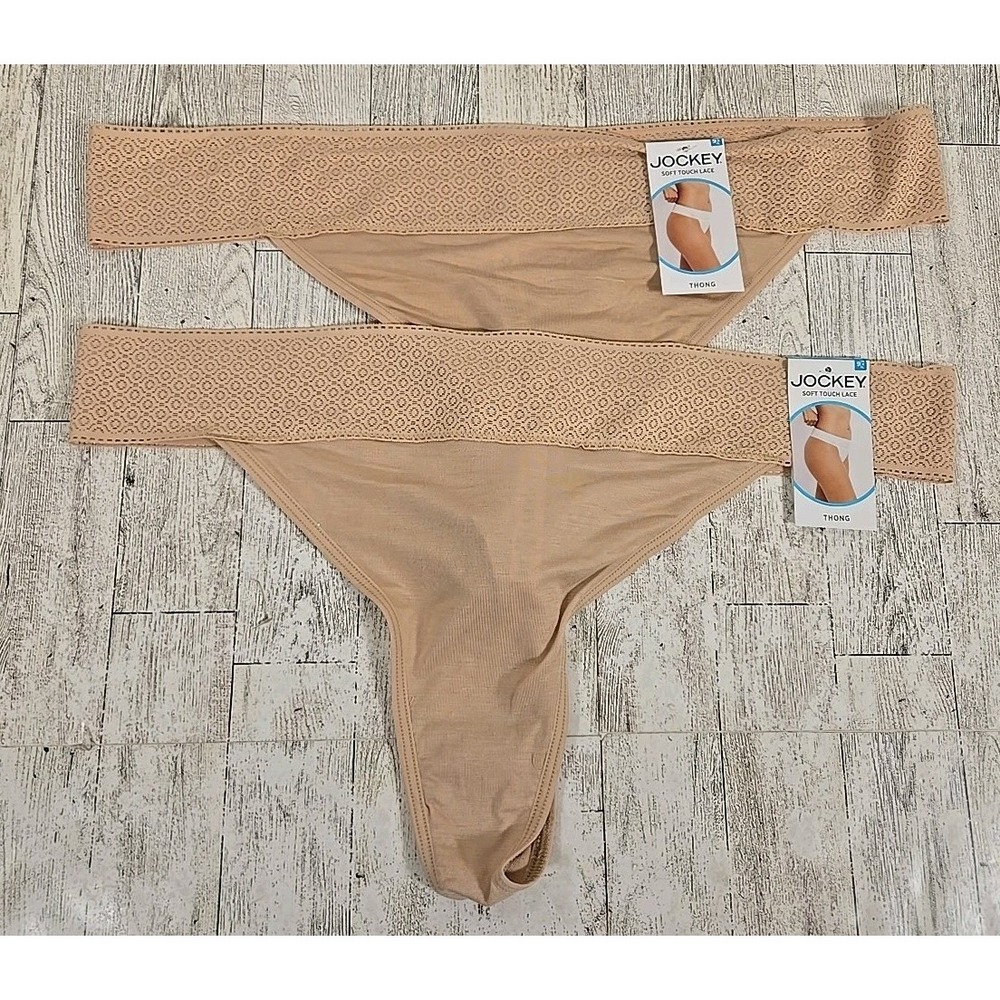 Jockey THONG XXL (9) Soft Tough Lace Modal Stretch Stretch Lace Lot of 2